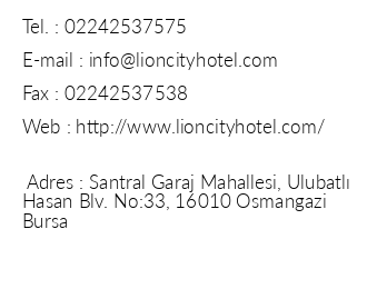 Lion City Hotel iletiim bilgileri